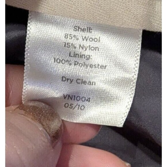 Talbots wide leg cuffed wool‎ twill trousers SZ 12 Grey Light Academia Office - Picture 6 of 6